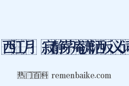 西江月·寂静茅庵潇洒反义词是什么意思的图片